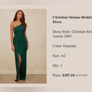 Azazie Emerald Chiffon dress